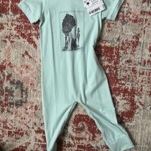 kate quinn Mint Green Baby One-Piece Bodysuit with Tree Graphic, brand new